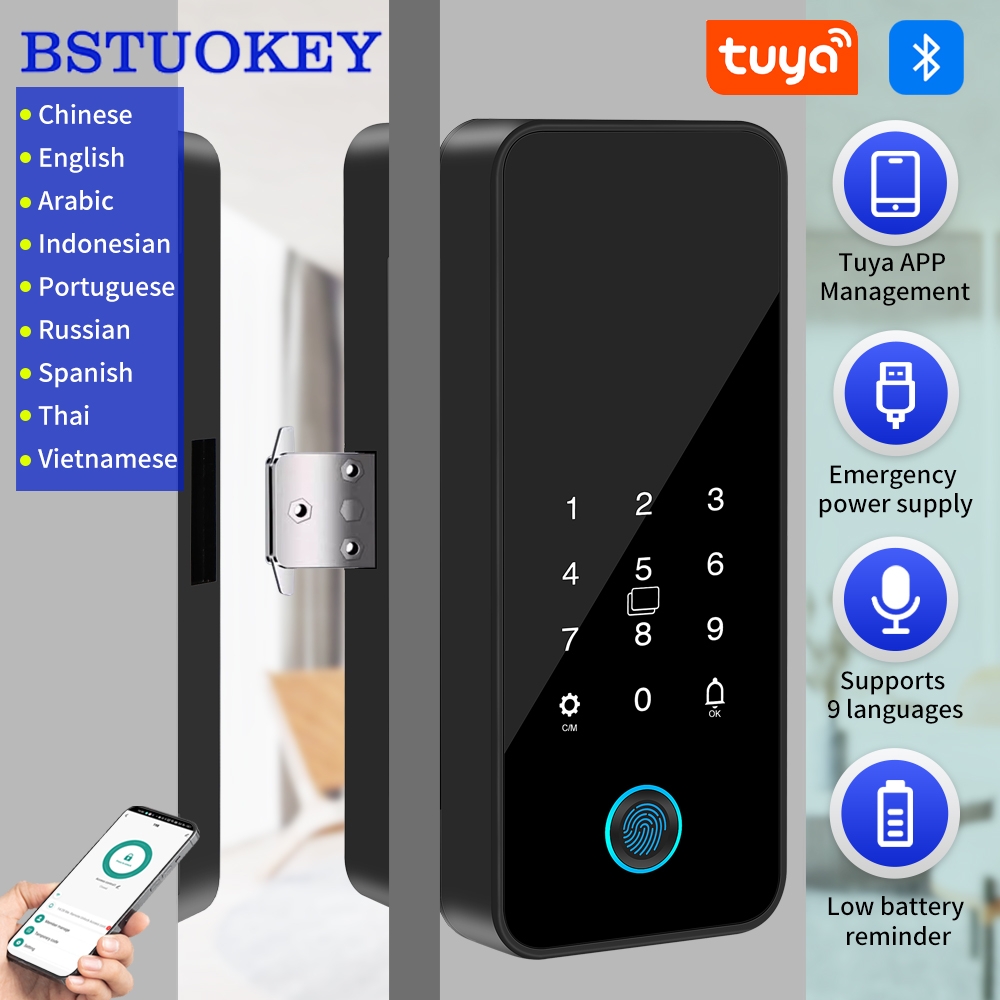 Glass Door Hinge - Tuya Smart Life Bluetooth Serratura per