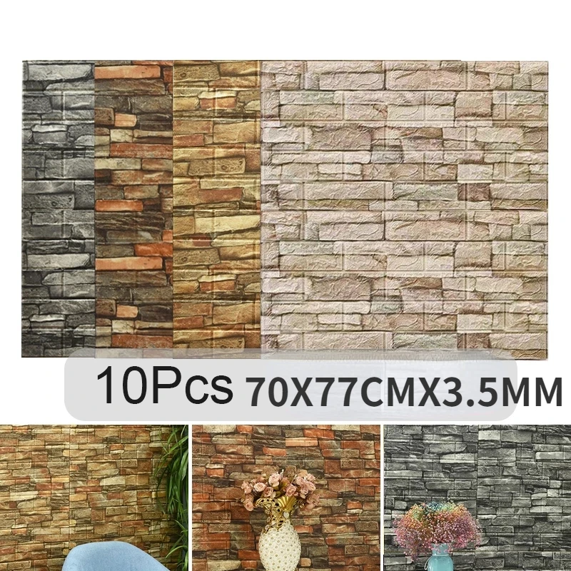 Pvc Panel Background - 10 pezzi adesivi murali in mattoni